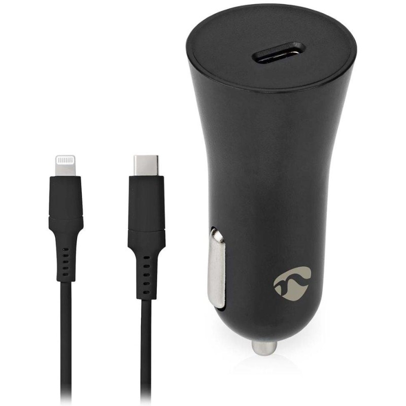 NEDIS nabíječka do auta/ 20 W/ 12 - 24 V DC/ 3.0 A/ USB-C/ automatická volba napětí/ černá/ kabel 1 m