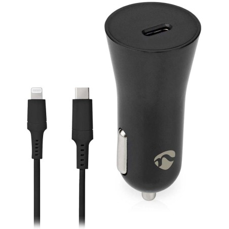 NEDIS nabíječka do auta/ 20 W/ 12 - 24 V DC/ 3.0 A/ USB-C/ automatická volba napětí/ černá/ kabel 1 m