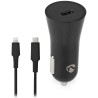 Ładowarka samochodowa NEDIS/ 20 W/ 12 - 24 V DC/ 3,0 A/ USB-C/ automatyczny wybór napięcia/ czarna/ kabel 1 m