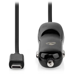 NEDIS nabíječka do auta/ 18 W/ 12 - 24 V DC/ 3.0 A/ USB-C/ černá/ kabel 1 m