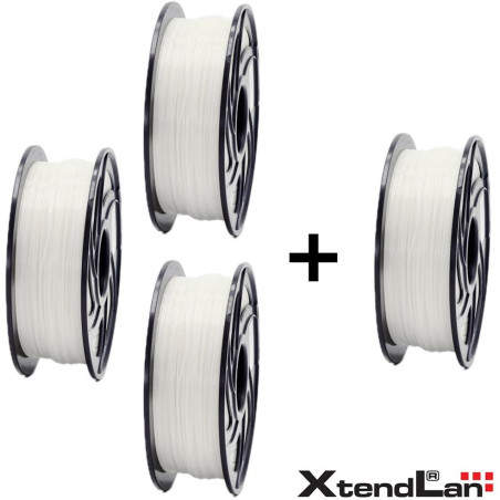 PROMOCJA 3+1 GRATIS - Filament PLA XtendLAN 1,75mm biały 1kg