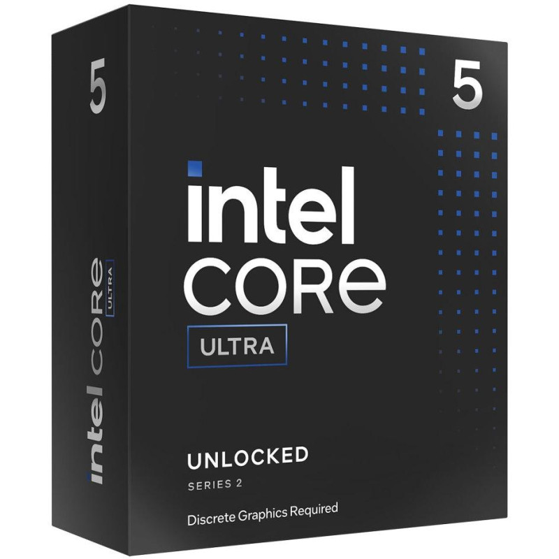 INTEL Core Ultra 5 245KF / Arrow Lake / LGA1851 / maks. 5,2 GHz / 6P+8E/14T / TDP 159 W / bez VGA / BOX bez chłodzenia