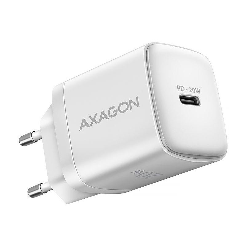 Ładowarka ścienna AXAGON / ACU-PD20W / 1x USB-C / PD3.0 / PPS / QC4+ / AFC / FCP / Apple / 20W / biała