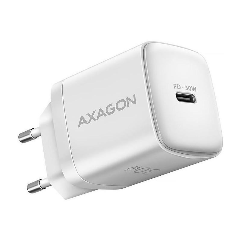 AXAGON wall charger / ACU-PD30W / 1x USB-C / PD3.0 / PPS / QC4+ / SFC / AFC / Apple / 30W / white