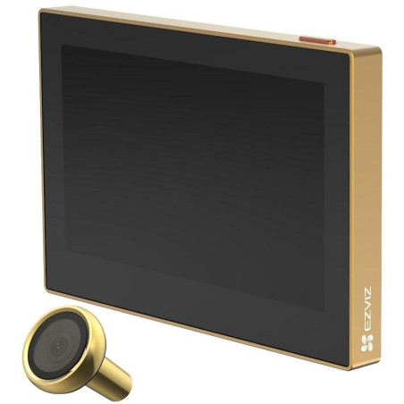 Inteligentny wizjer do drzwi EZVIZ z kamerą HP2/ Wi-Fi/ 2K/ monitorem 4,3"/ zasilaniem sieciowym i bateryjnym/ 2200 mAh/ złoty