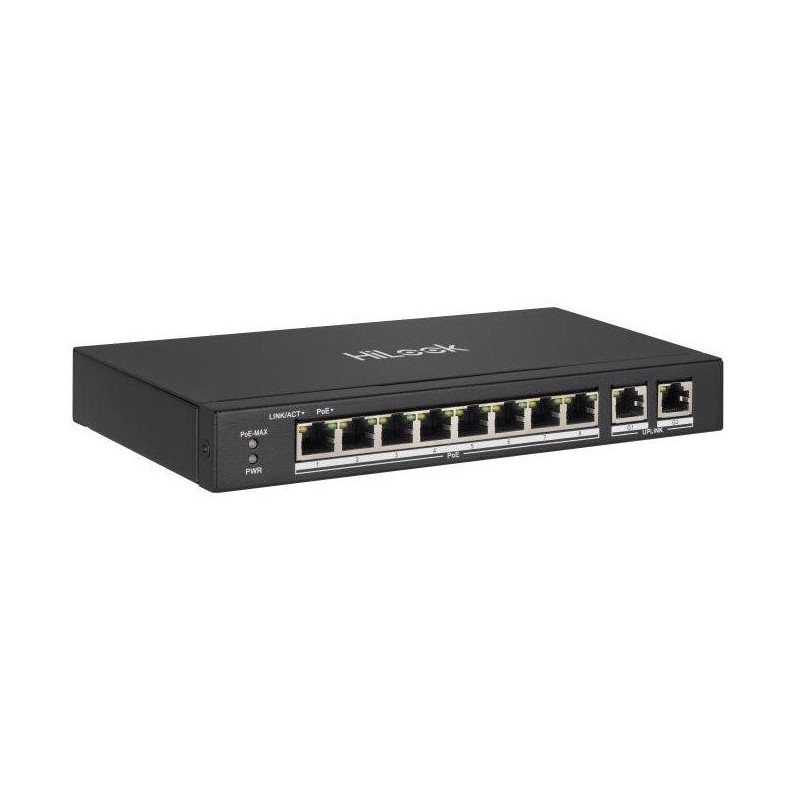 HiLook Powered by HIKVISION switch NS-0310P-60/ 8x port/ 10/100 Mbps RJ45 ports PoE / 2x Gb uplink