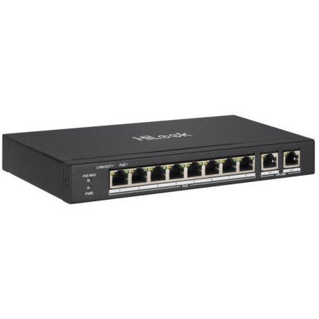 HiLook Powered by HIKVISION switch NS-0310P-60/ 8x port/ 10/100 Mbps RJ45 ports PoE / 2x Gb uplink