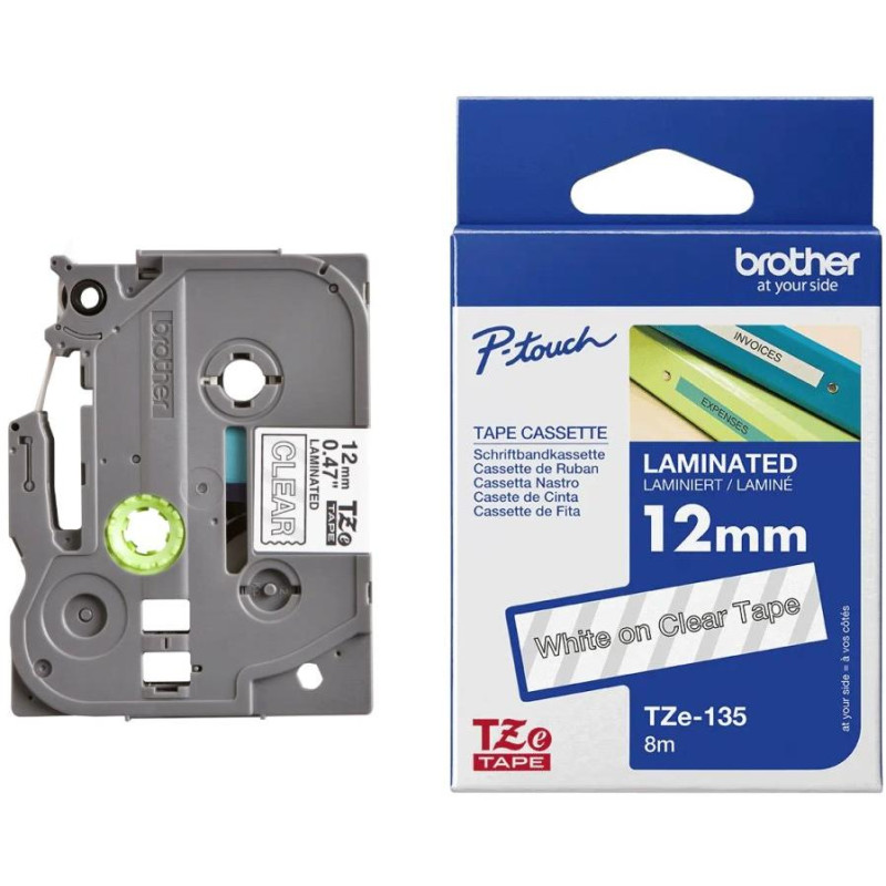 BROTHER laminated tape TZE-135/ translucent-white/ 12mm