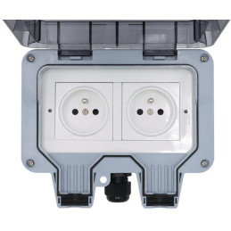 Xtend Home chytrá venkovní dvouzásuvka, IP66, WiFi, správné spínání fáze, Tuya