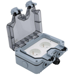 Xtend Home chytrá venkovní dvouzásuvka, IP66, WiFi, správné spínání fáze, Tuya