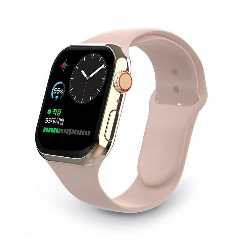 Swissten řemínek pro apple watch silikonový 42 / 44 / 45 / 49 mm pískově růžový