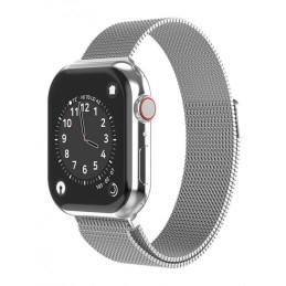 Pasek Swissten do zegarka apple watch milanese loop 38 / 40 / 41 mm srebrny