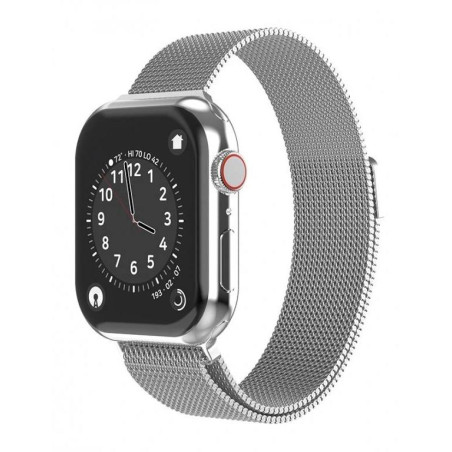 Swissten remienok pre apple watch milánsky ťah 42 / 44 / 45 / 49 mm strieborný