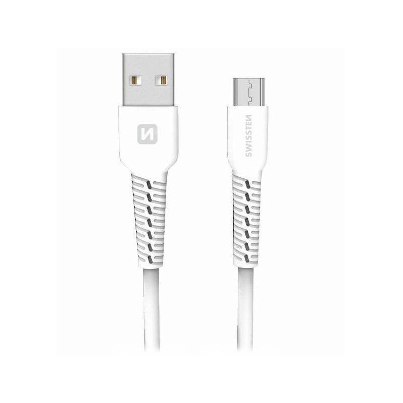 Swissten data cable usb / micro usb 1.0 m white