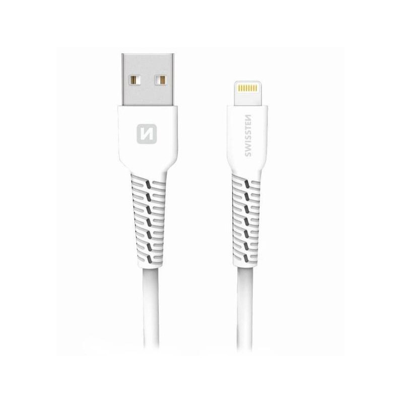Swissten dátový kábel usb/lightning 1,0 m biely