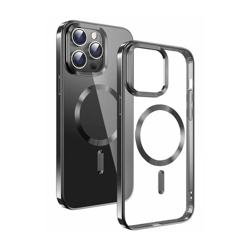 Swissten Clear Jelly Magstick Metallic Case für Apple iPhone 16 Pro Max Schwarz