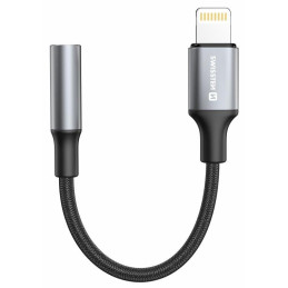 Adapter audio Swisstentextile lightning (męski) / 3,5 mm aux 0,15 m czarny (zastępuje 73501211)