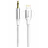 Swissten Audioadapter Textil Lightning (männlich) / 3,5 mm Klinke (männlich) 1,5 m weiß
