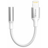Swissten Audioadapter - Textil-Lightning (männlich) / 3,5 mm AUX 0,15 m weiß (ersetzt 73501212)