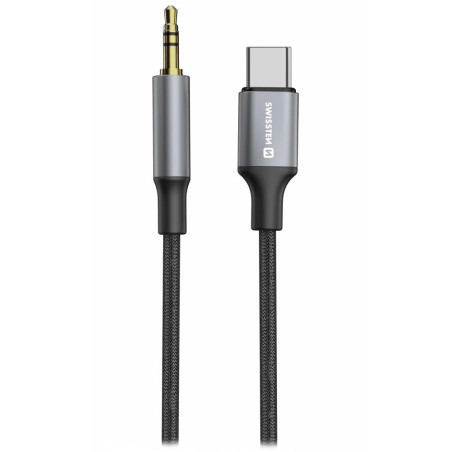 Adapter audio Swisstentextile usb-c (męski) / 3,5 mm jack (męski) 1,5 m czarny (zastępuje 73501303)