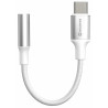 Adapter audio Swissten textile usb-c (męski) / 3,5 mm aux 0,15 m biały (zastępuje 73501302)