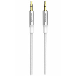 Swissten audio kabeltextile jack (samec) / jack (samec) 1,5 m bílý