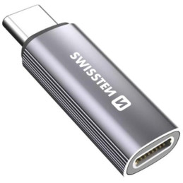 Swissten Textil-Ladeadapter USB-C (Stecker) / Lightning (Buchse) silber