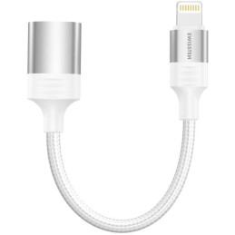 Adapter Swissten otg tekstylny lightning (męski) / usb-a (żeński) 0,12 m biały