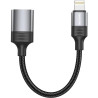 Swissten otg adaptér textil lightning (samec) / usb-a (samica) 0,12 m čierny (nahrádza 55500300)