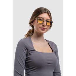 GUNNAR kancelářske/herní brýle FALLOUT VAULT 33 /GUNMETAL-OLIVE / * jantárová skla * BLF 65 * GUNNAR focus