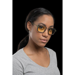 GUNNAR kancelářske/herní brýle FALLOUT VAULT 33 /GUNMETAL-OLIVE / * jantárová skla * BLF 65 * GUNNAR focus