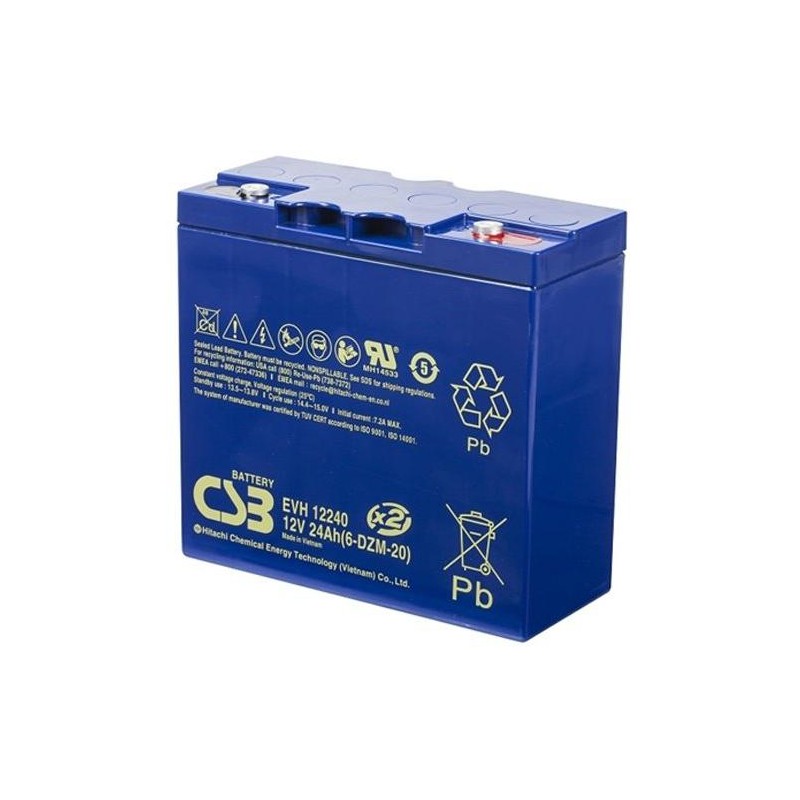 CSB Pb záložní akumulátor VRLA AGM 12V/24Ah 6-DZM-20 (EVH12240)