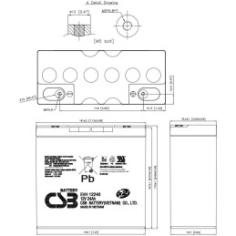 CSB Pb záložní akumulátor VRLA AGM 12V/24Ah 6-DZM-20 (EVH12240)