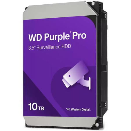 WD PURPLE PRO 10TB / WD102PURP / SATA 6Gb/s / Intern 3,5" / 7200 U/min / 512MB