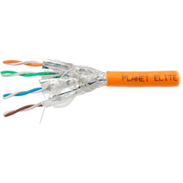 Kabel PLANET Elite FTP, drut, Cat 7, 4 pary, 600MHz, SFTP LS0H B2ca- ekranowany na każdej parze, pomarańczowy, Dca, opakowanie 5