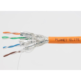 PLANET Elite kabel FTP, drát, Cat 7, 4pár, 600MHz, SFTP LS0H B2ca, stíněný každý pár, oranžový, balení 500m