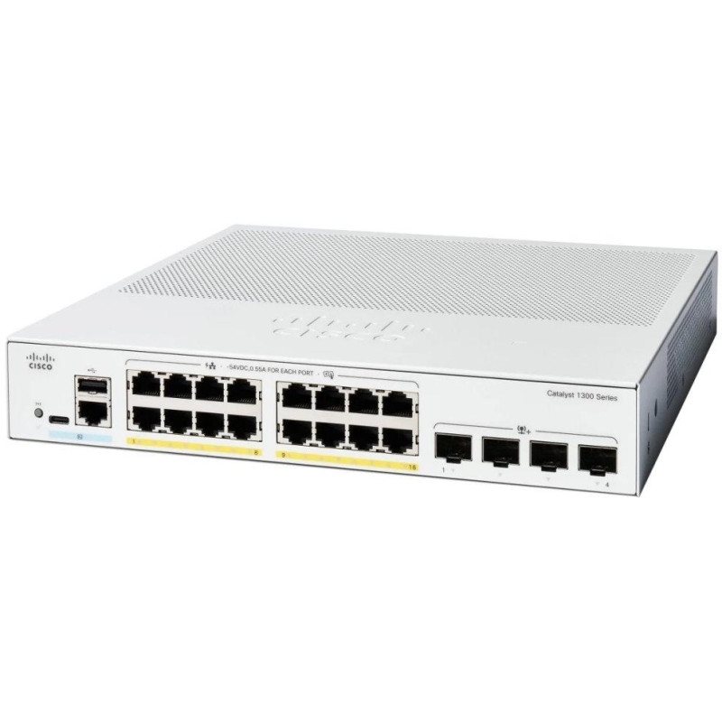 Cisco Catalyst-Switch C1300-16P-4X 16xGbE, 4xSFP+, 16xPoE+, 120 W, lüfterlos