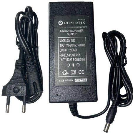 MikroTik GM-1230 napájecí adaptér 12V, 3A, výkon 36W