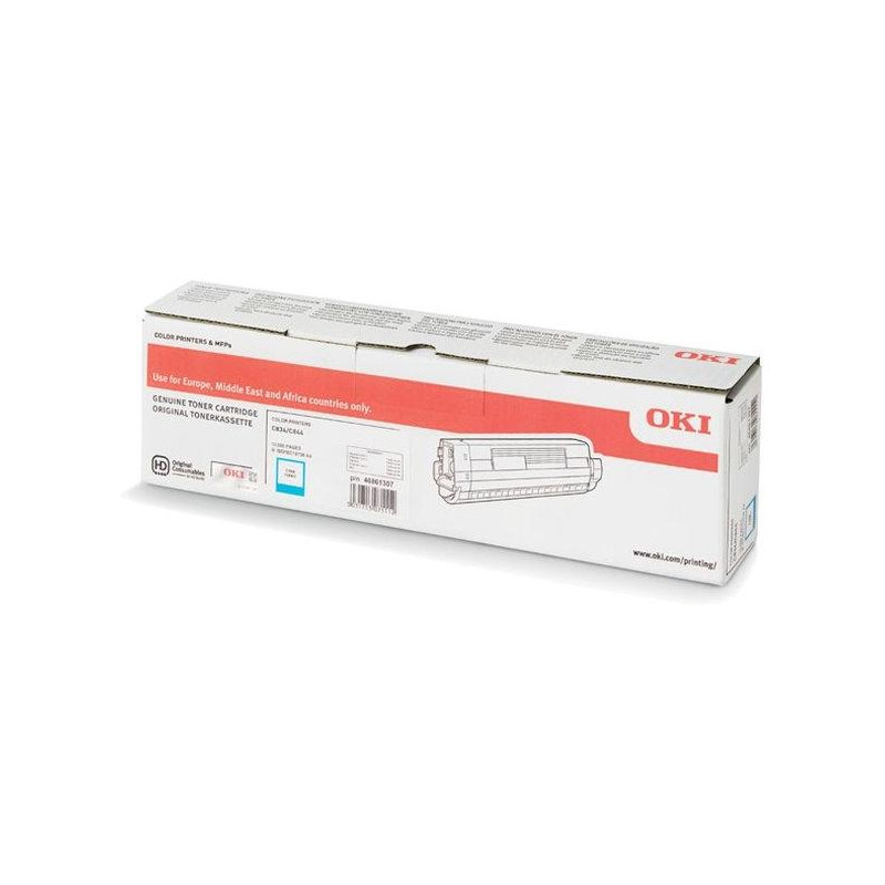 OKI Original Toner 46861307, cyan, 10000 Seiten, OKI C824, 834, 844