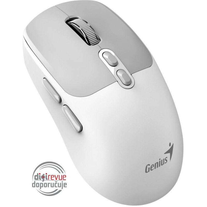 GENIUS NX-8080S BT Szary Biały/podwójny Bluetooth + 2,4 GHz/1600 dpi/bezprzewodowy/Copilot/cichy/7 przycisków/biało-szary