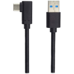 PremiumCord Kábel USB typ C/M zahnutý konektor 90 ° - USB 3.0 A/M, 3m