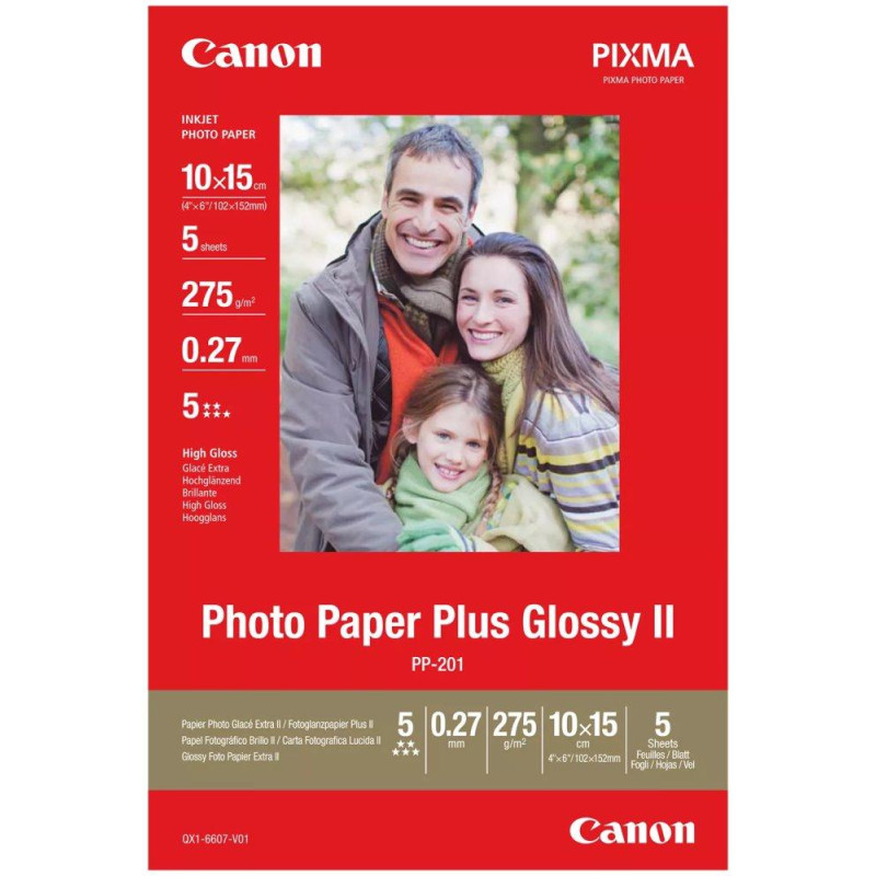 Canon Fotopapier PP-201 glänzend 10x15 (5 Blatt)