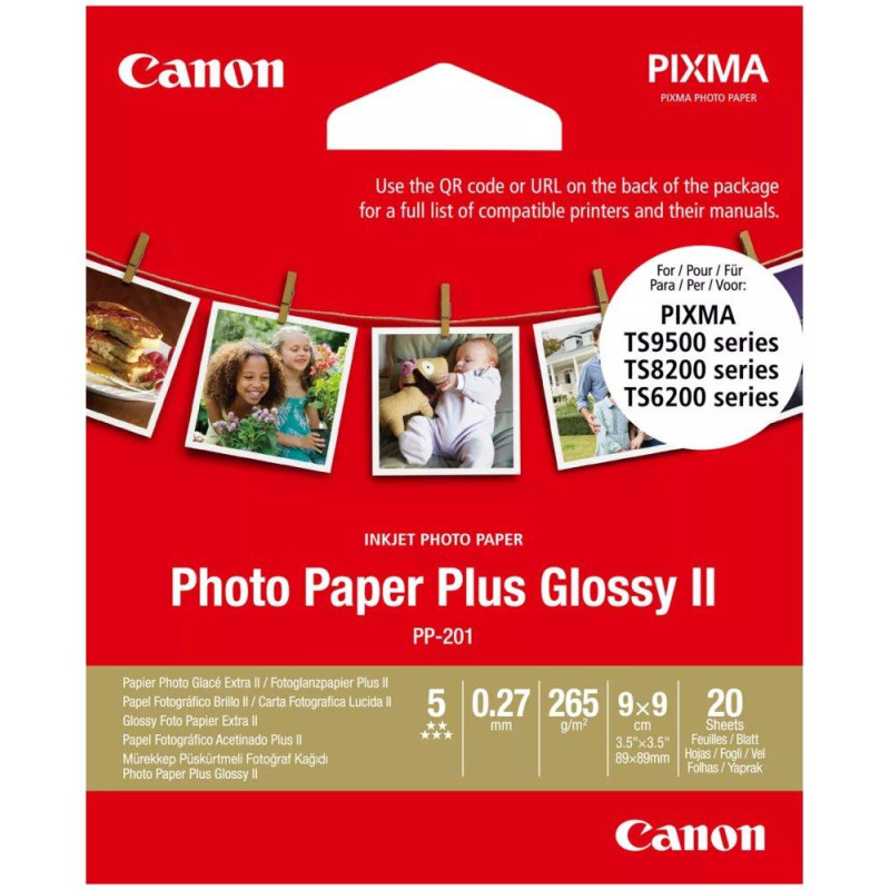 Canon Fotopapier PP-201 3,5x3,5 Zoll 20 Blatt