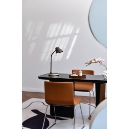 IMMAX LED stolní lampička FINCH/ Qi nabíjení/ 9W/ 12V/2A/ stmívatelná/ hnědá + zlaté prvky