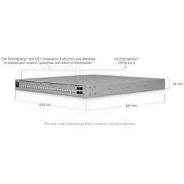 Ubiquiti UniFi Switch Enterprise Campus 24S PoE - 16x 10GbE, 8x 2.5GbE, 4x SFP28, Stacking, 24x PoE+++ (PoE 1050W)