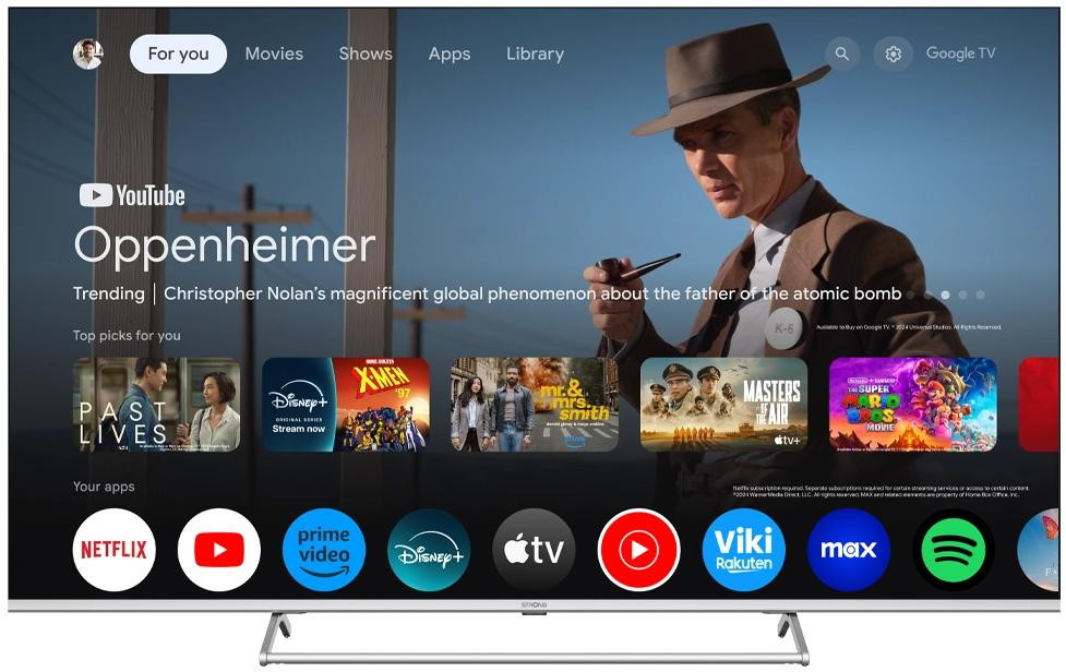 STRONG SMART QLED TV 65"/ SRT65UG8773C/ UHD/ 3840x2160/ DVB-T2/C/S2/ H.265/HEVC/ 4xHDMI/ 2xUSB/ Wi-Fi/ LAN/ G/ ANDROID14