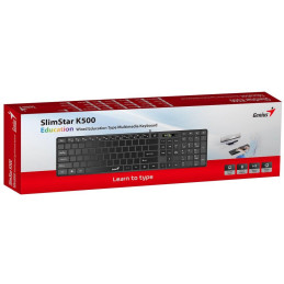 GENIUS Slimstar K500 Education/ pro výuku psaní na stroji/ Drátová/ Copilot/ USB/ černá/ layout bez písmen