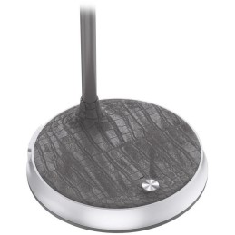 IMMAX LED stolní lampička FINCH/ Qi nabíjení/ 9W/ 12V/2A/ stmívatelná/ šedá + stříbrné prvky