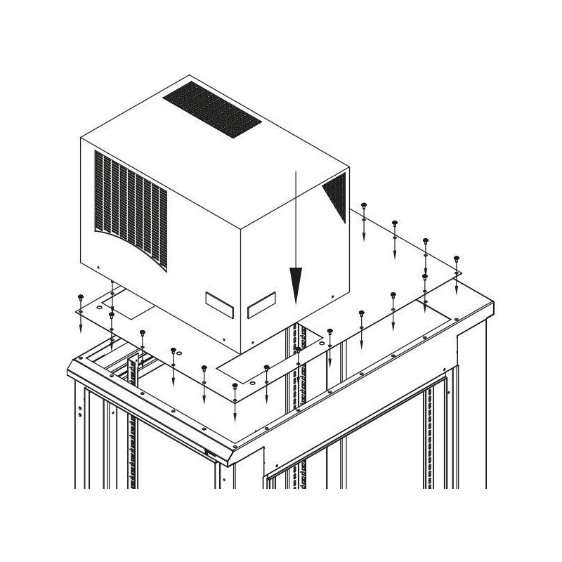 Triton Reducer for mounting air conditioners Y1, Y2 600x600 to width II. RAL7035, gray