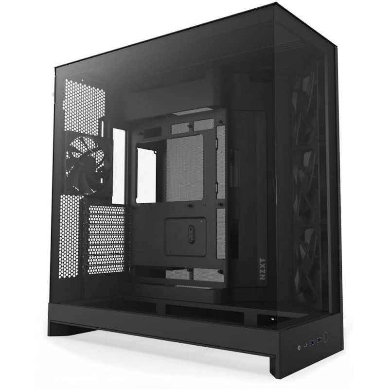 NZXT skříň H9 Flow dvoukomorová ATX / 4x140mm fan / až 10xfan / perforovaný top / proskl. bočnice, front / černá